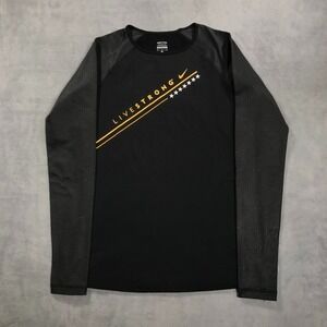 NIKE Pro Livestrong Shirt Women's M Black Dri Fit Long Sleeve Base Layer Thermal